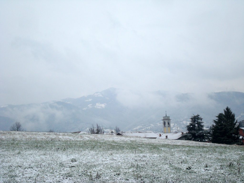 Freddo e neve sui Colli di Bergamo